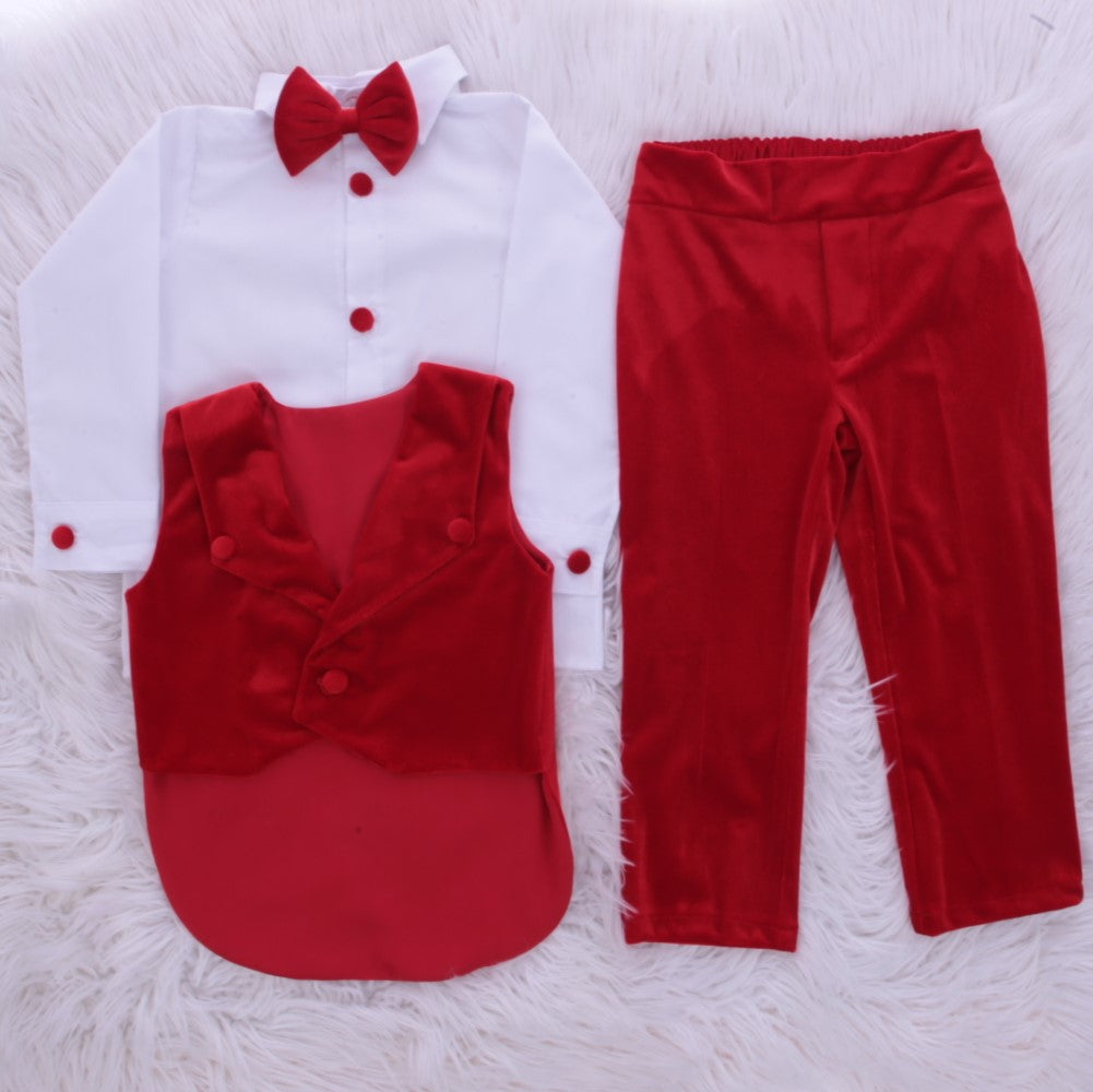 Red Regal Crowned Baby Attire