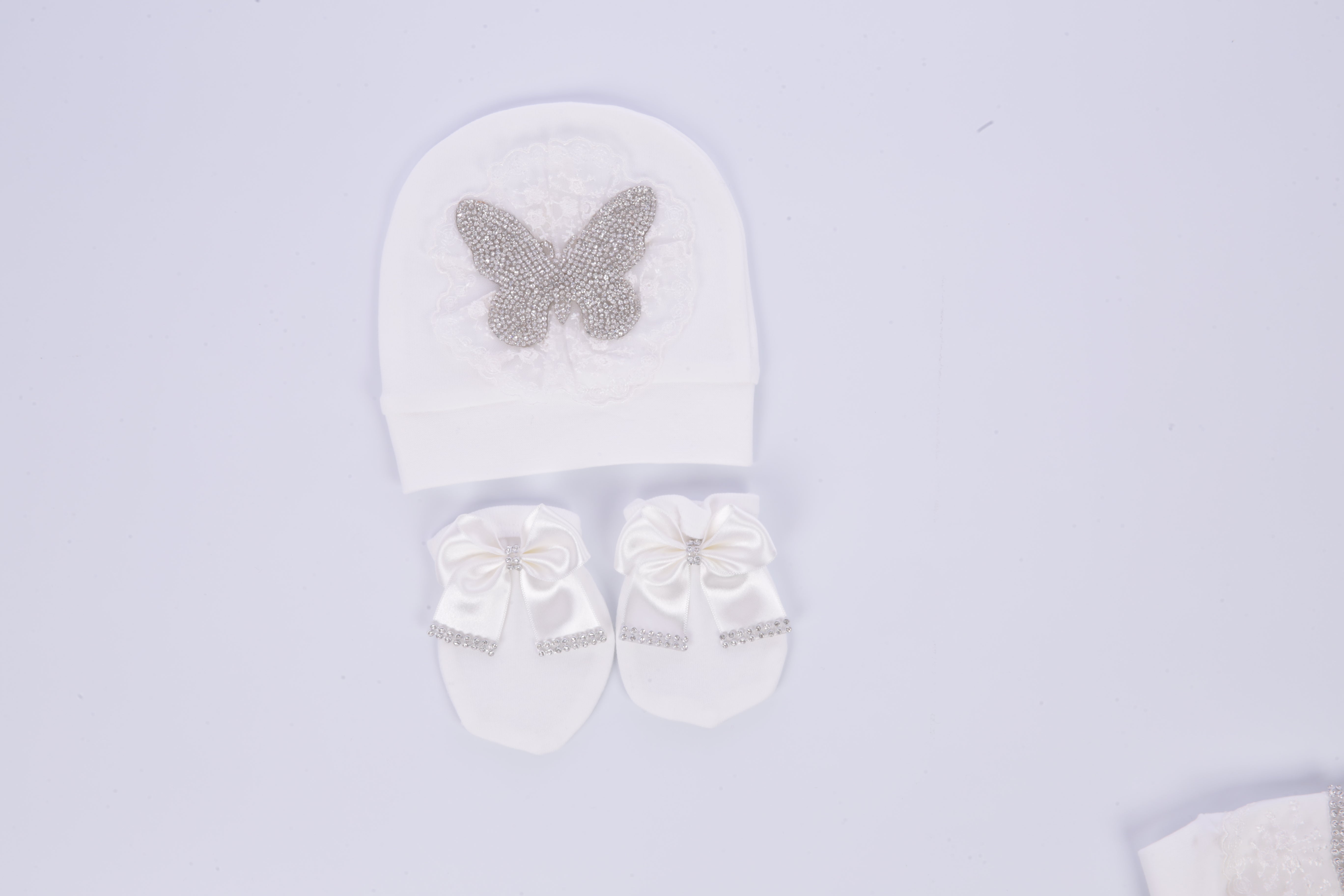 White Blossom Butterfly Set