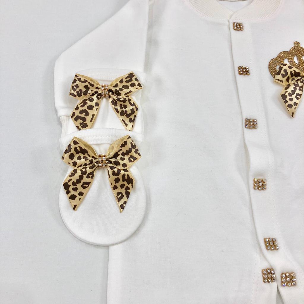 Conjunto Majestuoso Leopardo Dorado