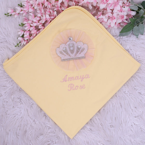 Manta de princesa con joyas amarillas